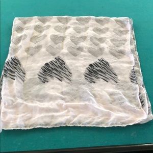 Zebra print heart scarf